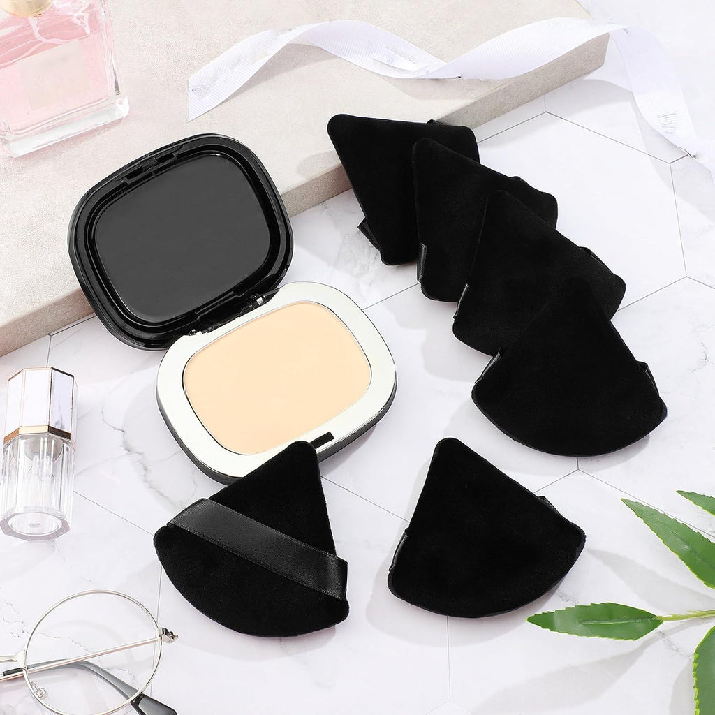 Suclain 48 Pcs Triangle Powder Puff Velour Makeup Sponges,Black