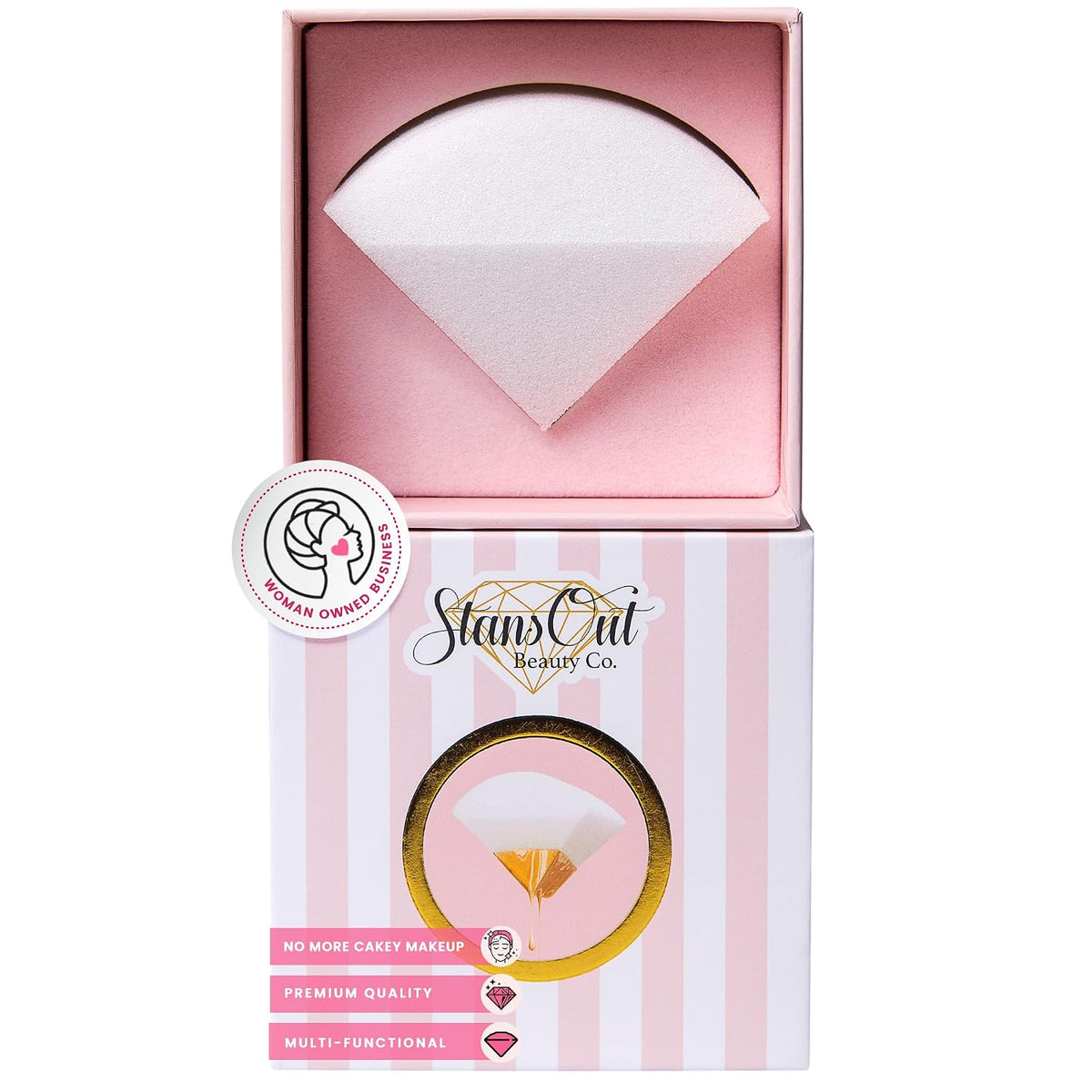 StansOut Memory Foam Makeup Sponge – No-Water-Needed Blender for Liquid, Cream & Powder Foundation – Airbrush Finish, Flawless Application