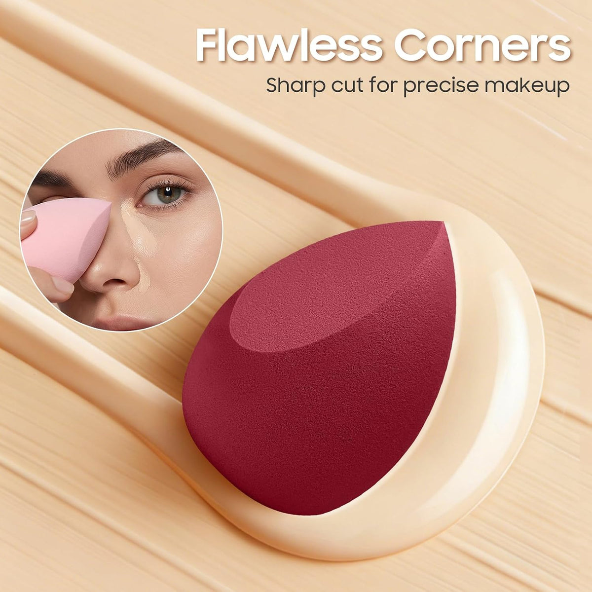 15-Pcs Makeup Sponge Set, Soft Latex-Free Wet&Dry for Foundation, Concealer