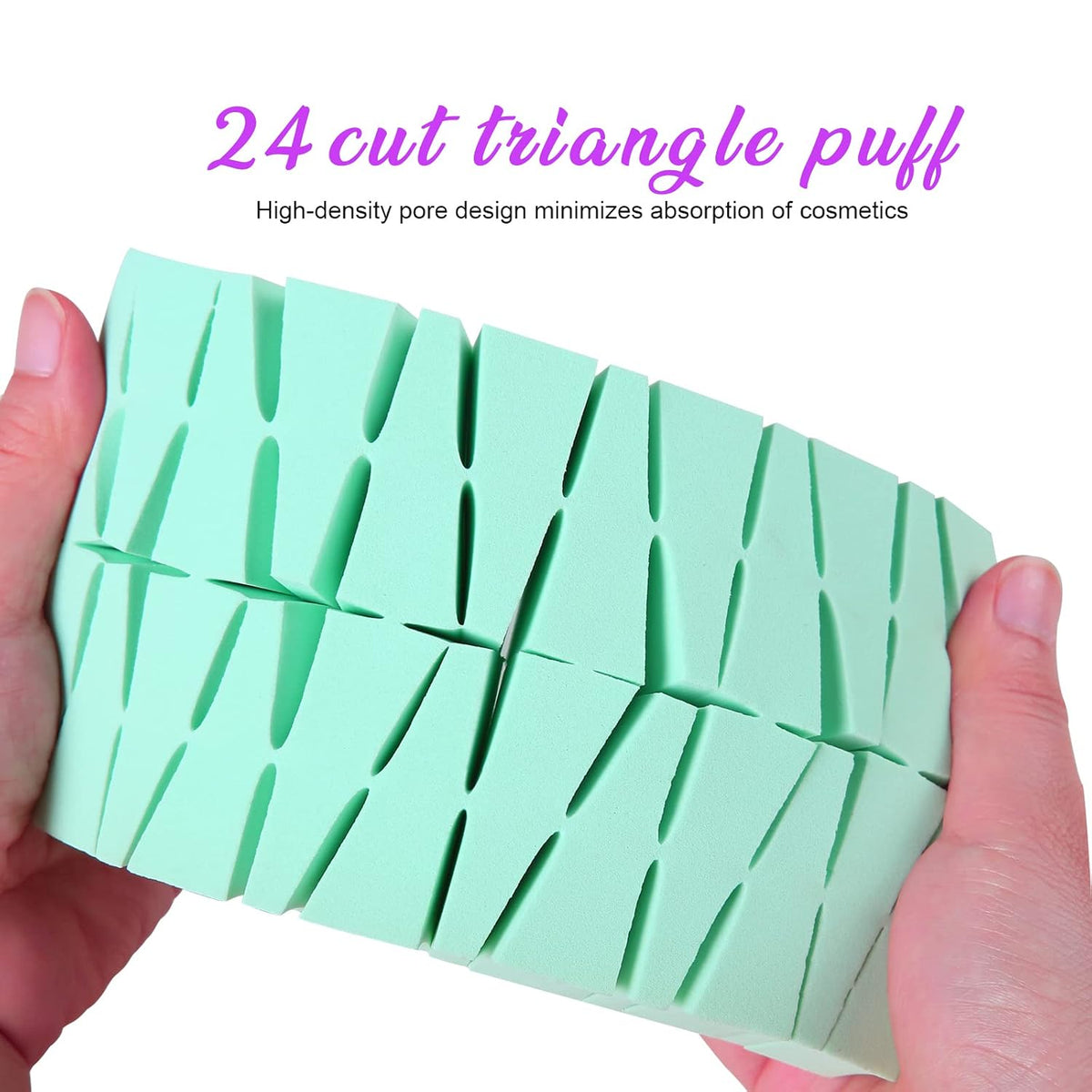 Teenitor Makeup Sponge Mini Applicator Wedges, 48 Pieces Cosmetic Wedges Sponges, Disposable Makeup Applicator For Foundation Liquid Cream Latex Free