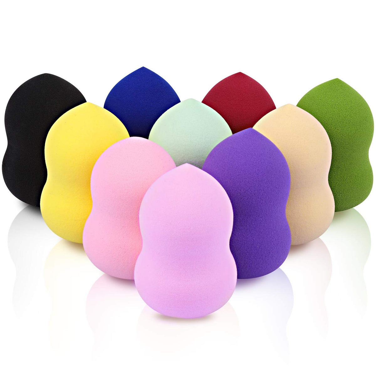 BTYMS 10 Pieces Makeup Sponge Blenders Beauty Sponges Egg Shaped Blending Sponge Foundation Applicator Cosmetic Sponges