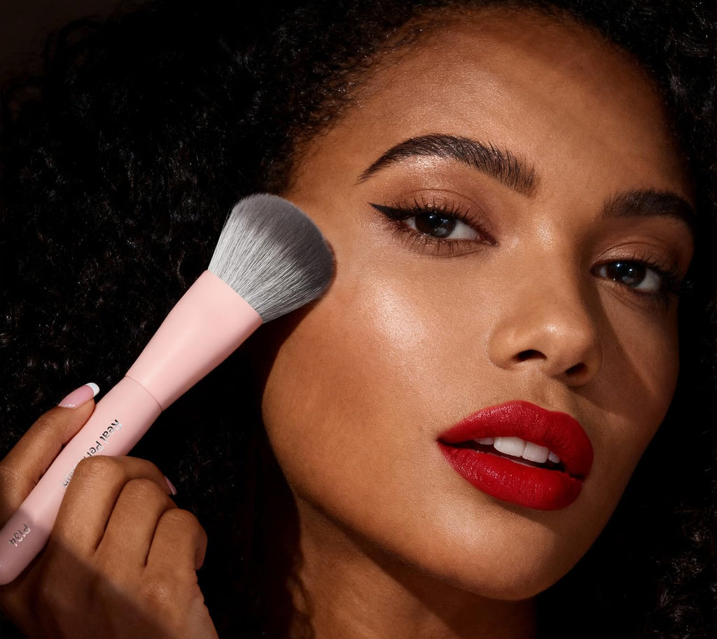 REAL PERFECTION Buffing Foundation Brush, Professional Face Makeup Brush for Streak-Free Application, Suitable for All Skin Synthetic Cruelty-Free Beauty Brush for Liquid Cream Foundation Bronzer