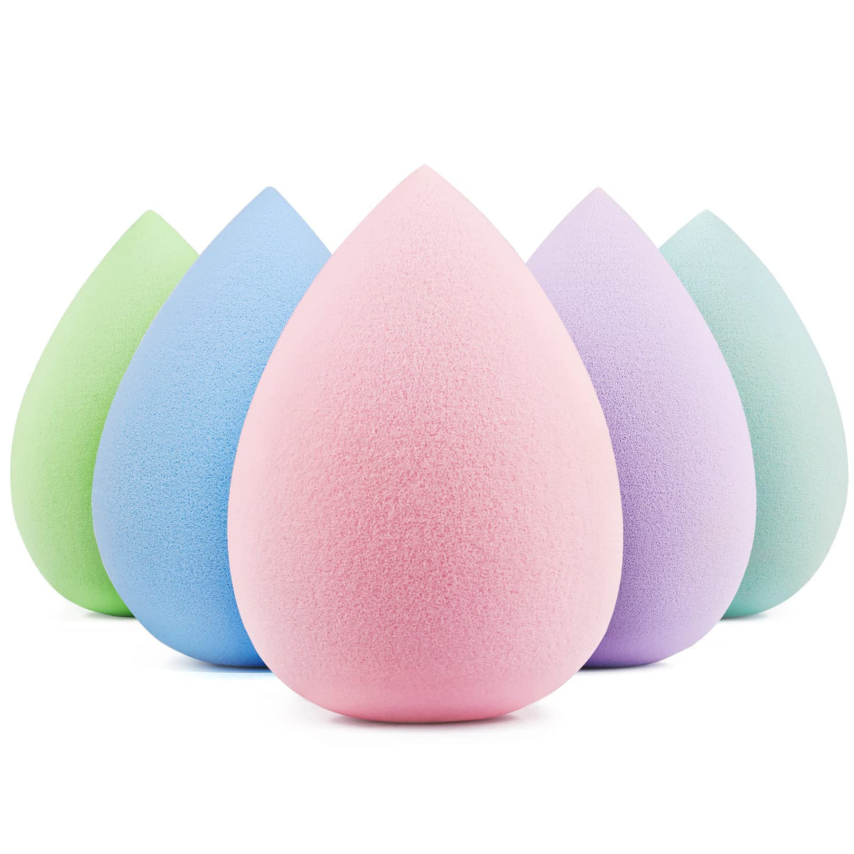 BEAKEY Makeup Sponge Set, 5 Pcs Latex-Free Foundation Beauty Sponges, Black