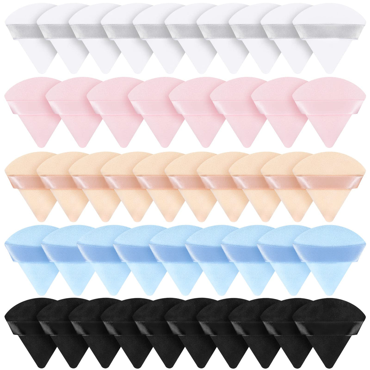 Suclain 48 Pcs Triangle Powder Puff Velour Makeup Sponges,Black