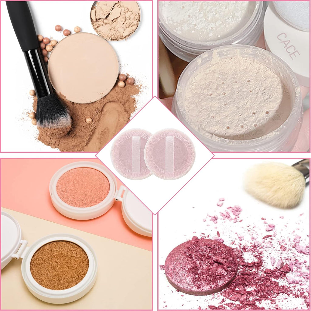 WLLHYF 12PCS Make Up Puffs Pink Cotton Cosmetic Puff Round Powder Make Up Puff for Makeup Face Powder Velour Puffs for Loose PowderWashable (pink)