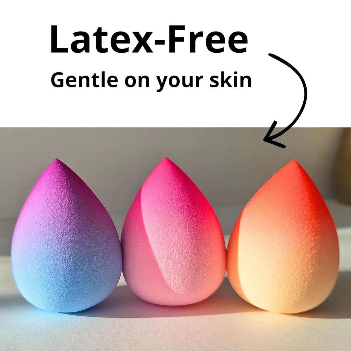 6-Piece Makeup Sponge Set – Latex-Free Beauty Blending Sponges with Mini & Flat Edge Makeup Sponges for Foundation, Concealer, Contour & Powder – Expands When Wet