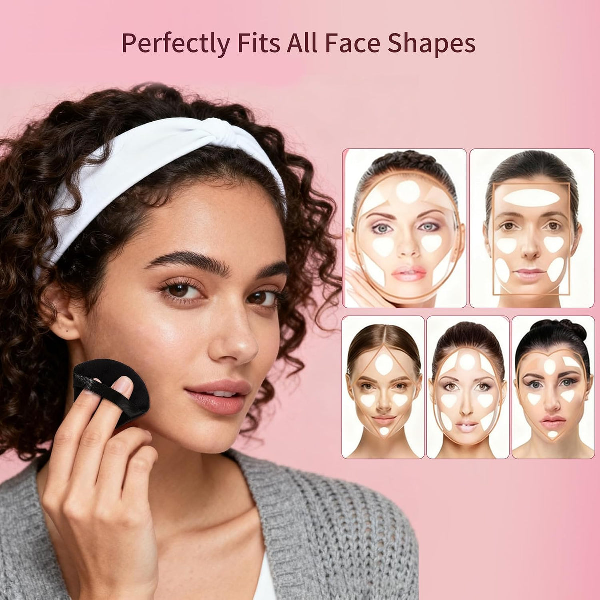 24Pcs Black and Pink Powder Puff, Triangle Powder Puffs, Powder Puffs for Makeup and Cosmetic Foundation