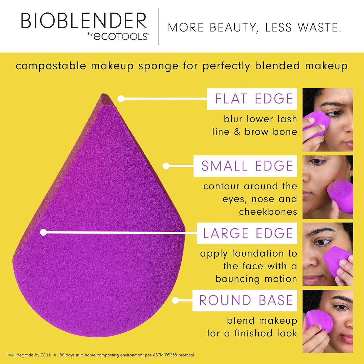 EcoTools Bioblender Makeup Sponge Duo, Makeup Blender, 2 Count