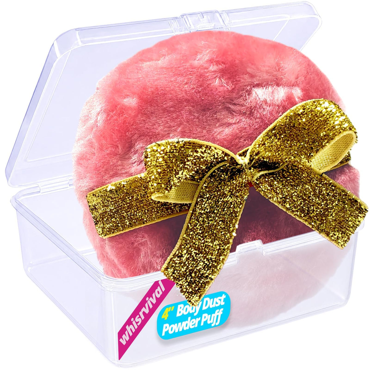 4" Large Powder Puff, Soft Fluffy Dusting Powder Puff for Body with Case