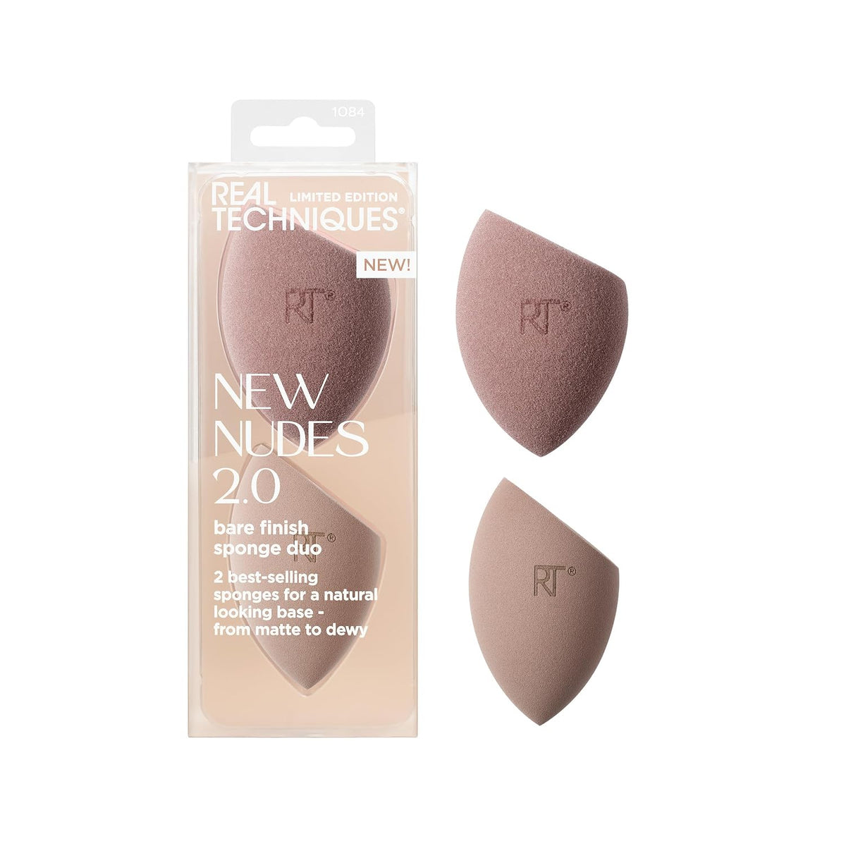 Real Techniques New Nudes Bare Finish Sponge Duo, Makeup Sponges