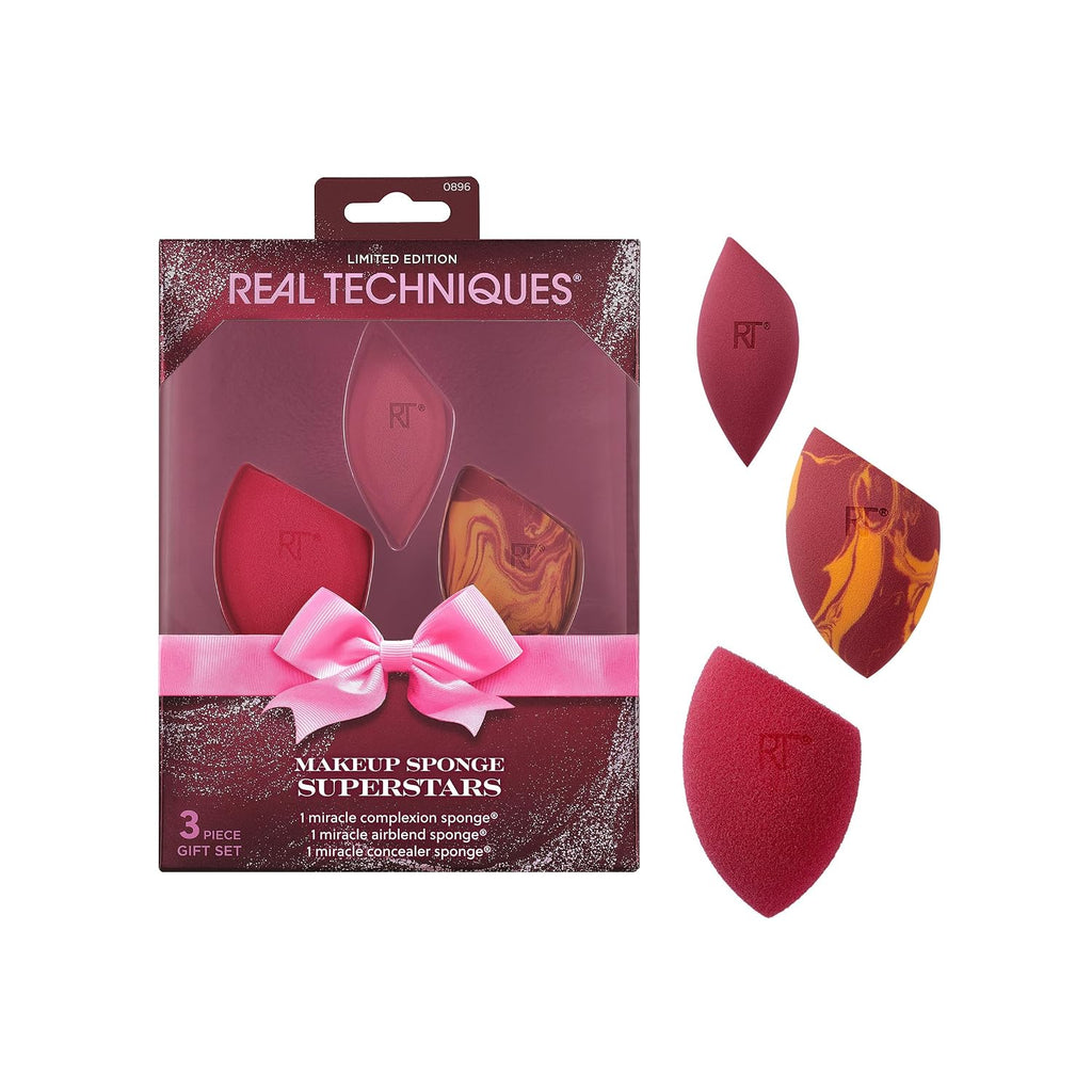Real Techniques Makeup Sponge Superstars Gift Set, 3 Piece