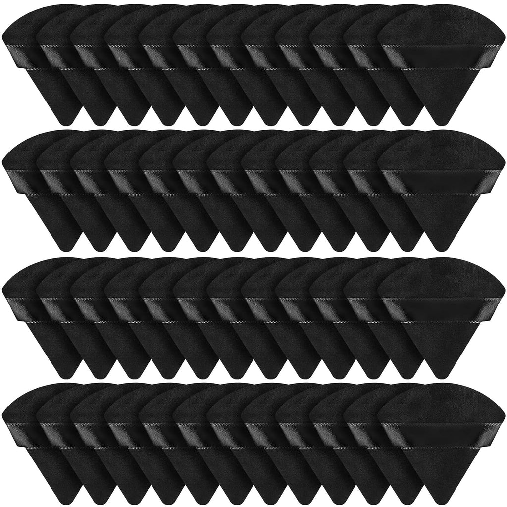 Suclain 48 Pcs Triangle Powder Puff Velour Makeup Sponges,Black