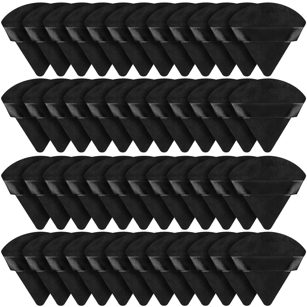 Suclain 48 Pcs Triangle Powder Puff Velour Makeup Sponges,Black
