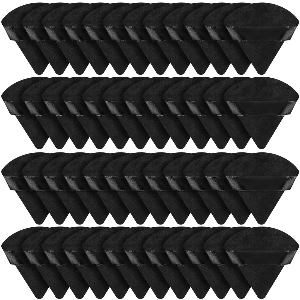 Suclain 48 Pcs Triangle Powder Puff Velour Makeup Sponges,Black