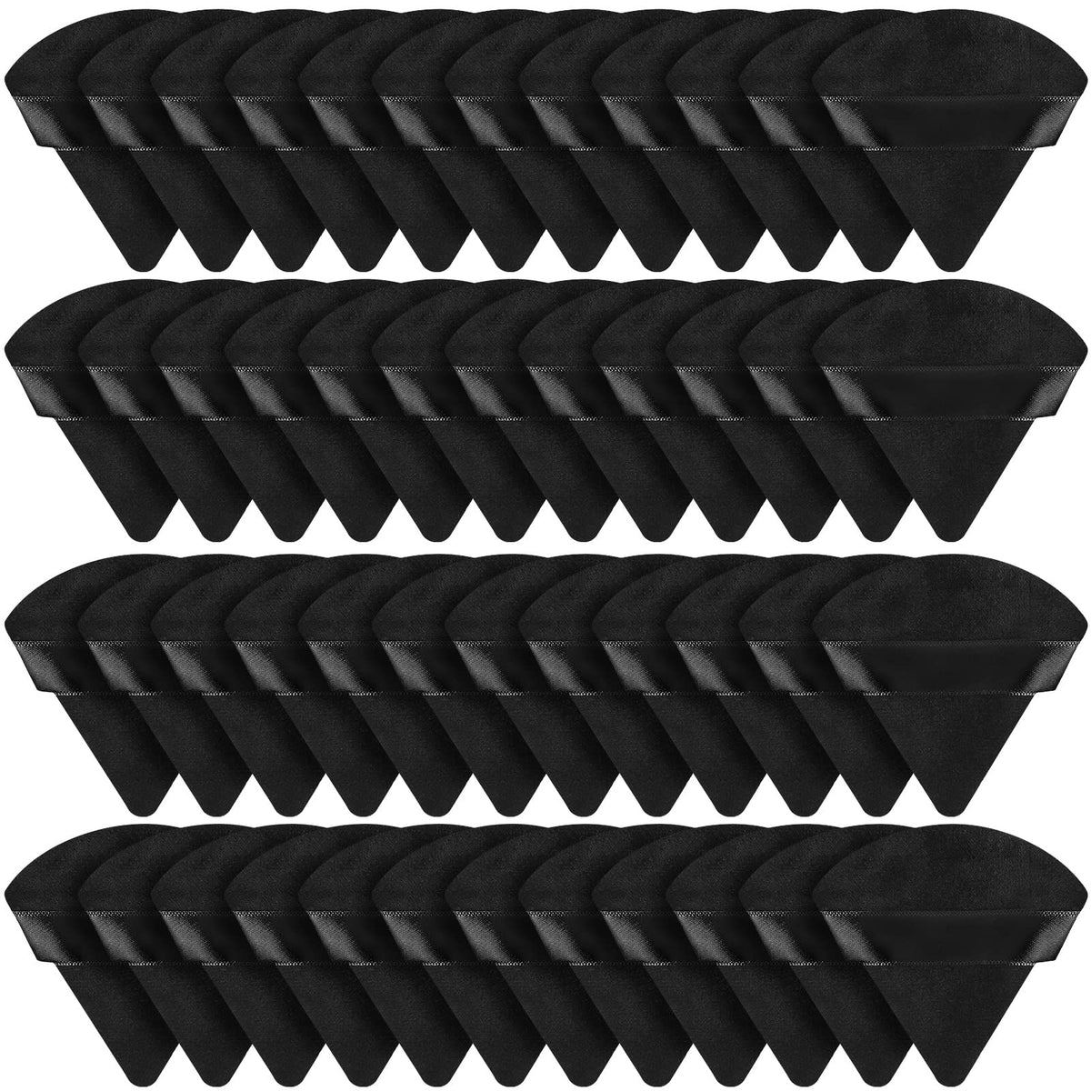 Suclain 48 Pcs Triangle Powder Puff Velour Makeup Sponges,Black