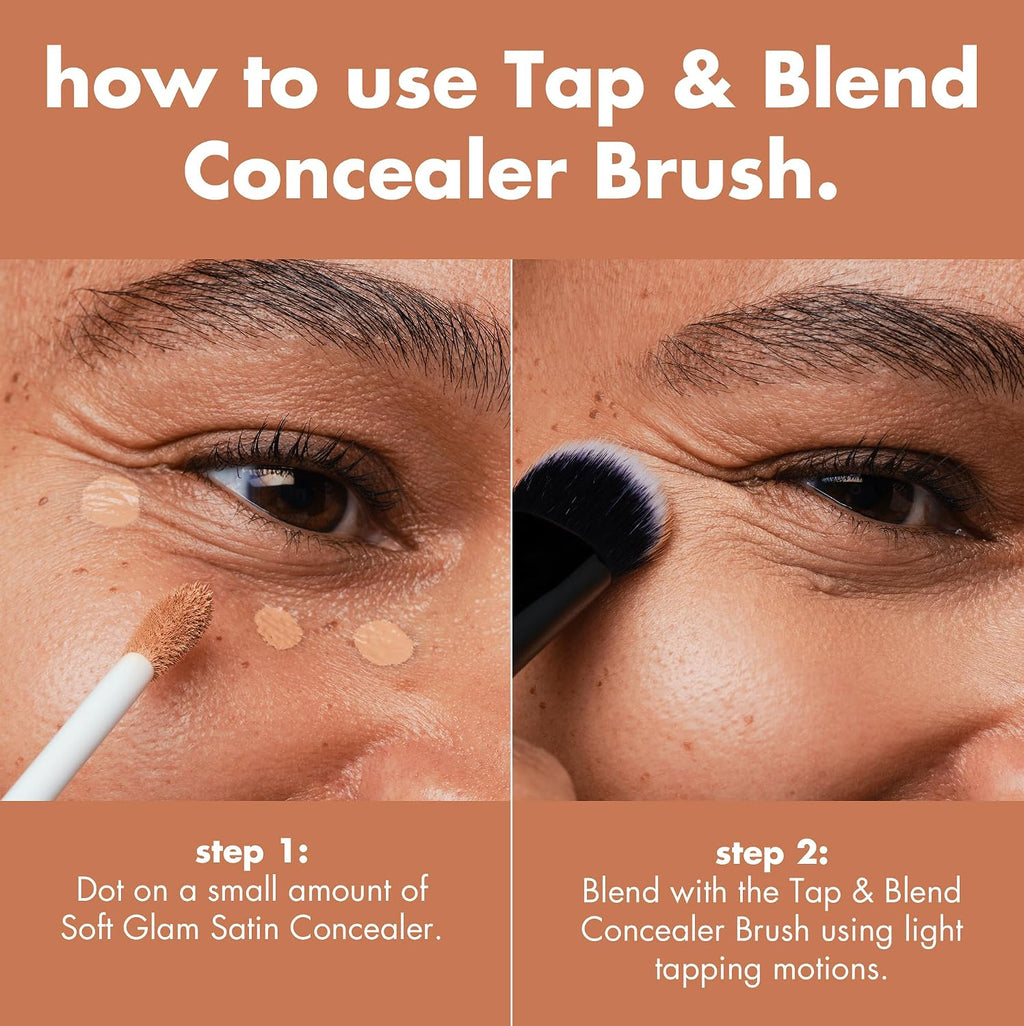e.l.f. Tap & Blend Concealer Brush, Covers Blemishes & Dark Spots For An Airbrushed Finish With A Precision Tip, Synthetic, Vegan, & Cruelty-Free
