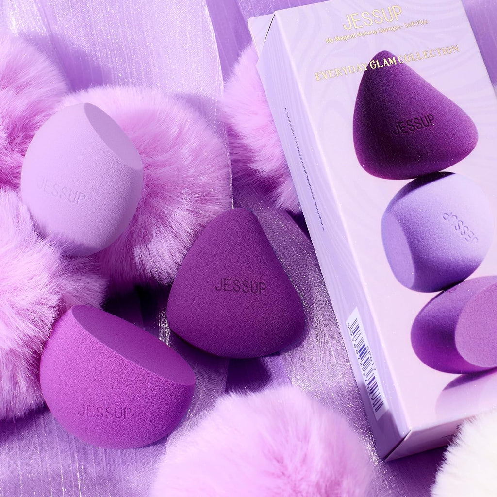 Jessup Multi-Shaped Makeup Sponge Set, Reusable Beauty Sponge Blender SP017