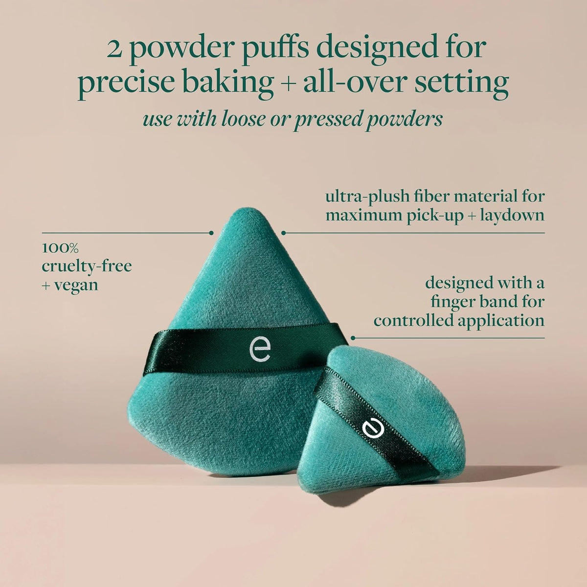 EcoTools Powder Puff Duo, Full-Size & Mini Powder Puff Set