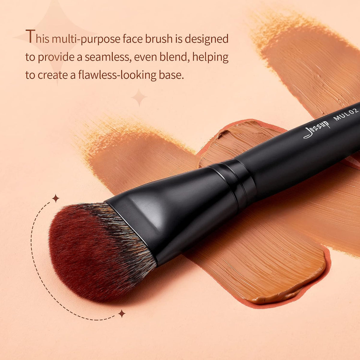 Jessup Foundation Brush for Liquid, Smooth Angled, Large Face Makeup Brush for Blending Liquid, Cream MUL02