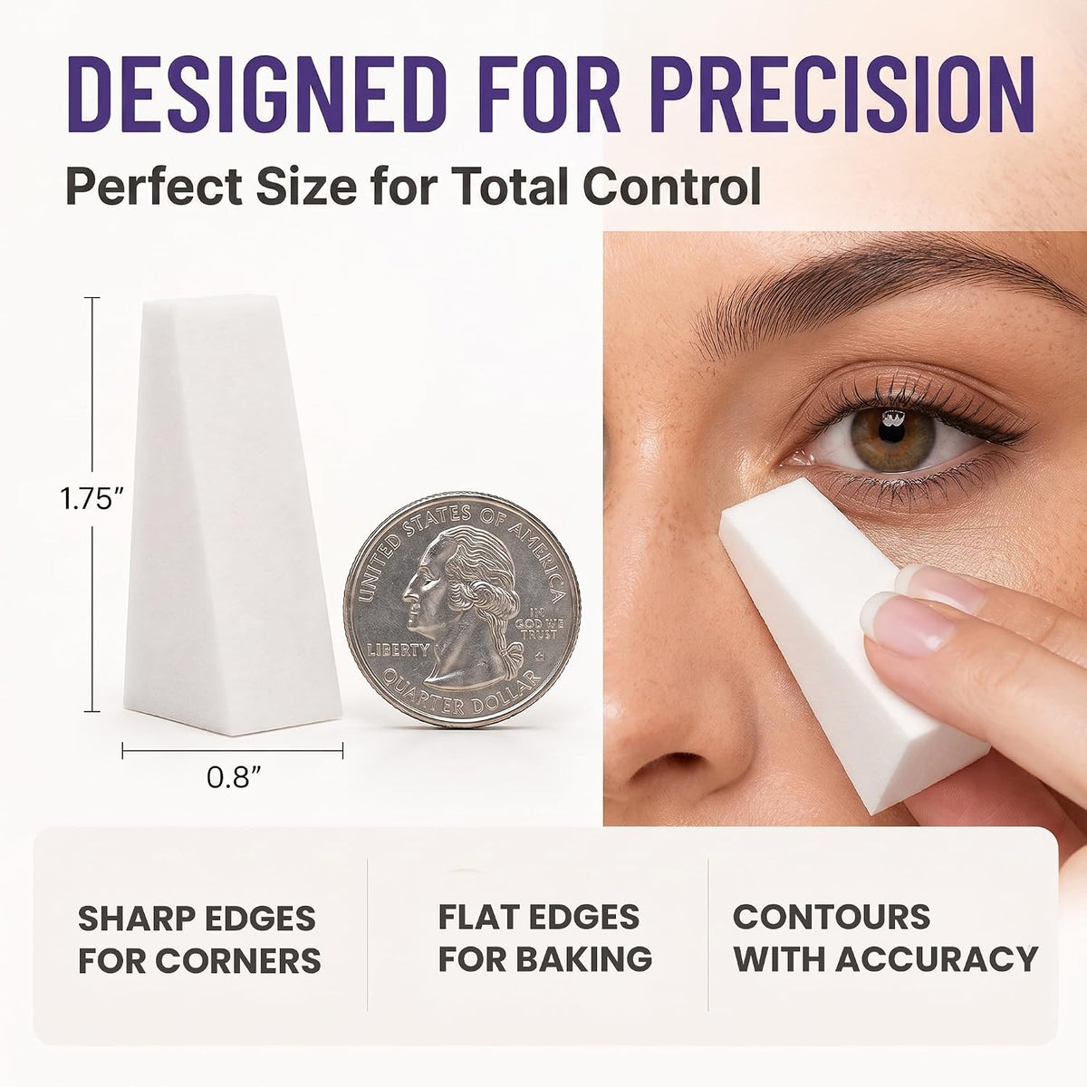 Earth & I - 32-Pack *PRE-CUT* Makeup Wedges: Professional Triangle Sponges