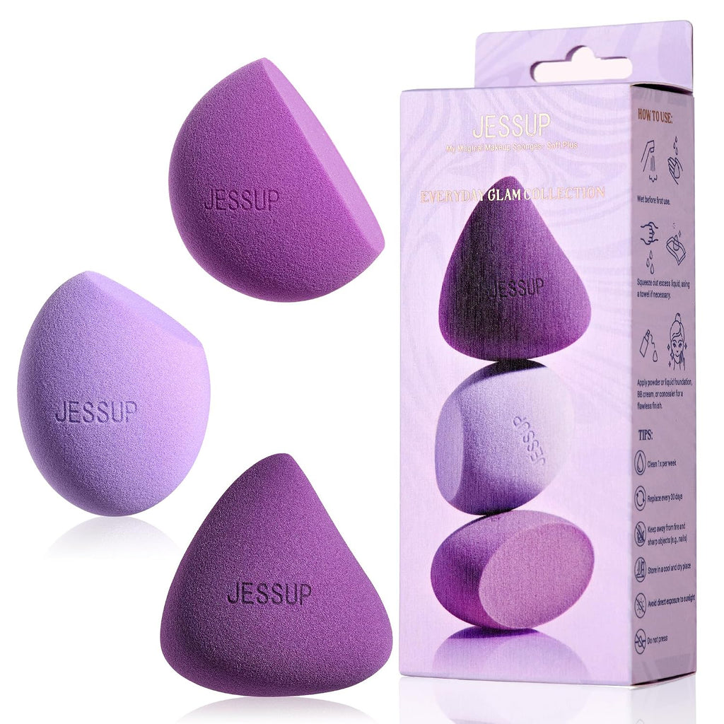 Jessup Multi-Shaped Makeup Sponge Set, Reusable Beauty Sponge Blender SP017