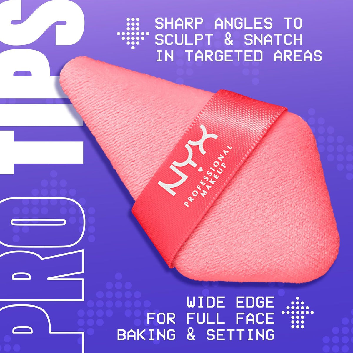 NYX PROFESSIONAL MAKEUP Wonder Setting Powder Puff Applicator, Soft, Reusable Triangle Powder Puff For Applying Loose Or Pressed Powders, Baking, and Brightening, 1 Count