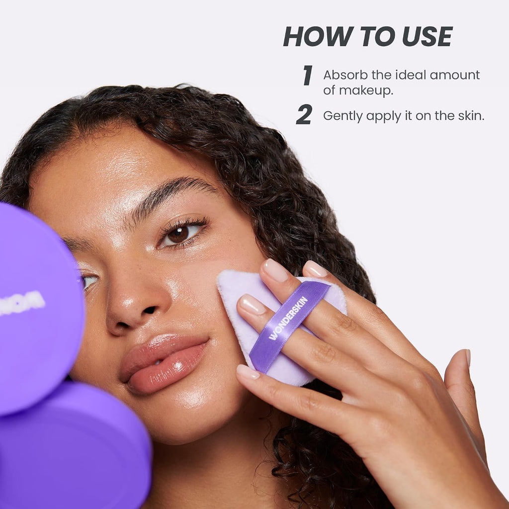 Wonderskin Makeup Puff - Soft Velour Puff for Powder Makeup