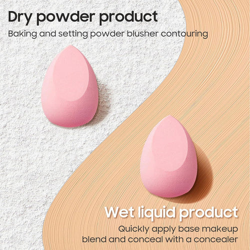 15-Pcs Makeup Sponge Set, Soft Latex-Free Wet&Dry for Foundation, Concealer