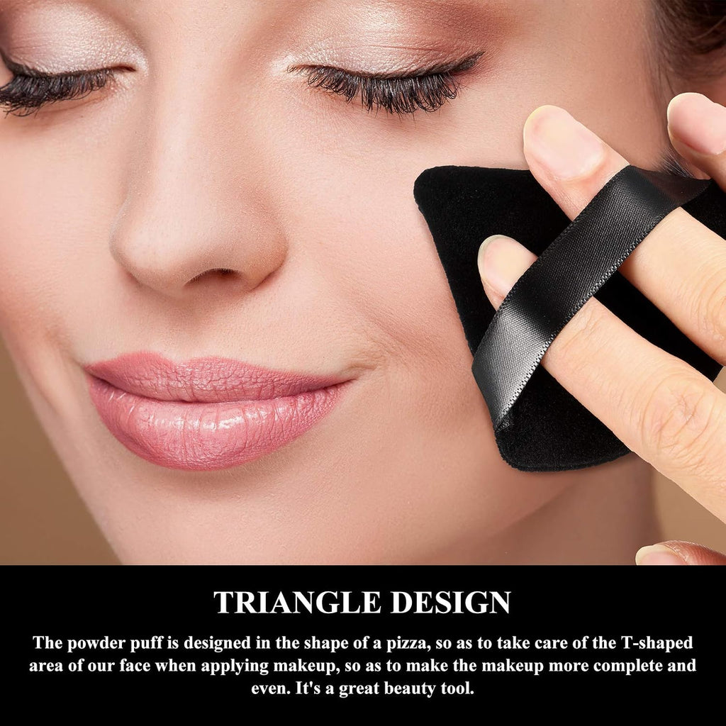 Maitys 12 Pcs Powder Puff Triangle,2.83 Inch,Black