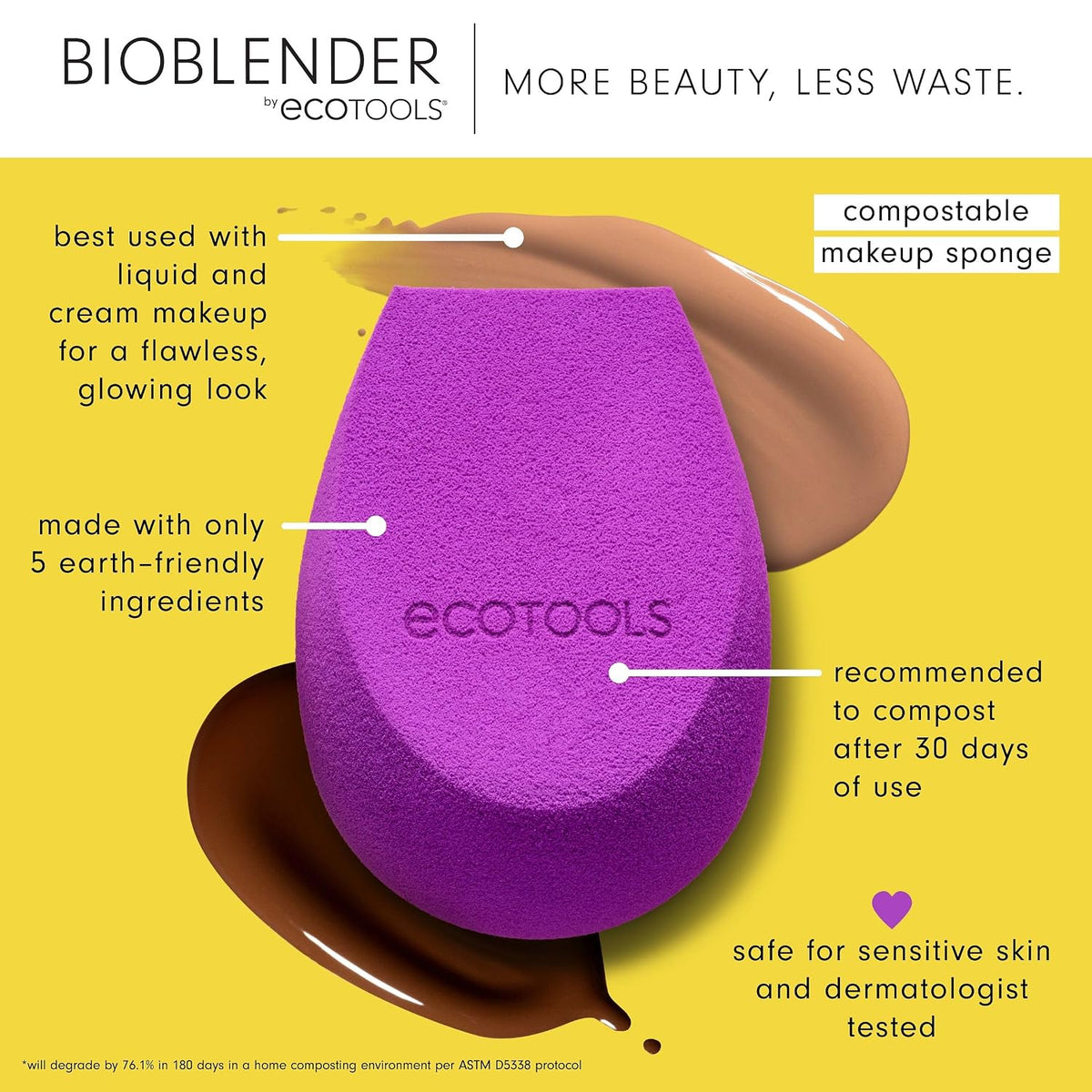 EcoTools Bioblender Makeup Sponge Duo, Makeup Blender, 2 Count