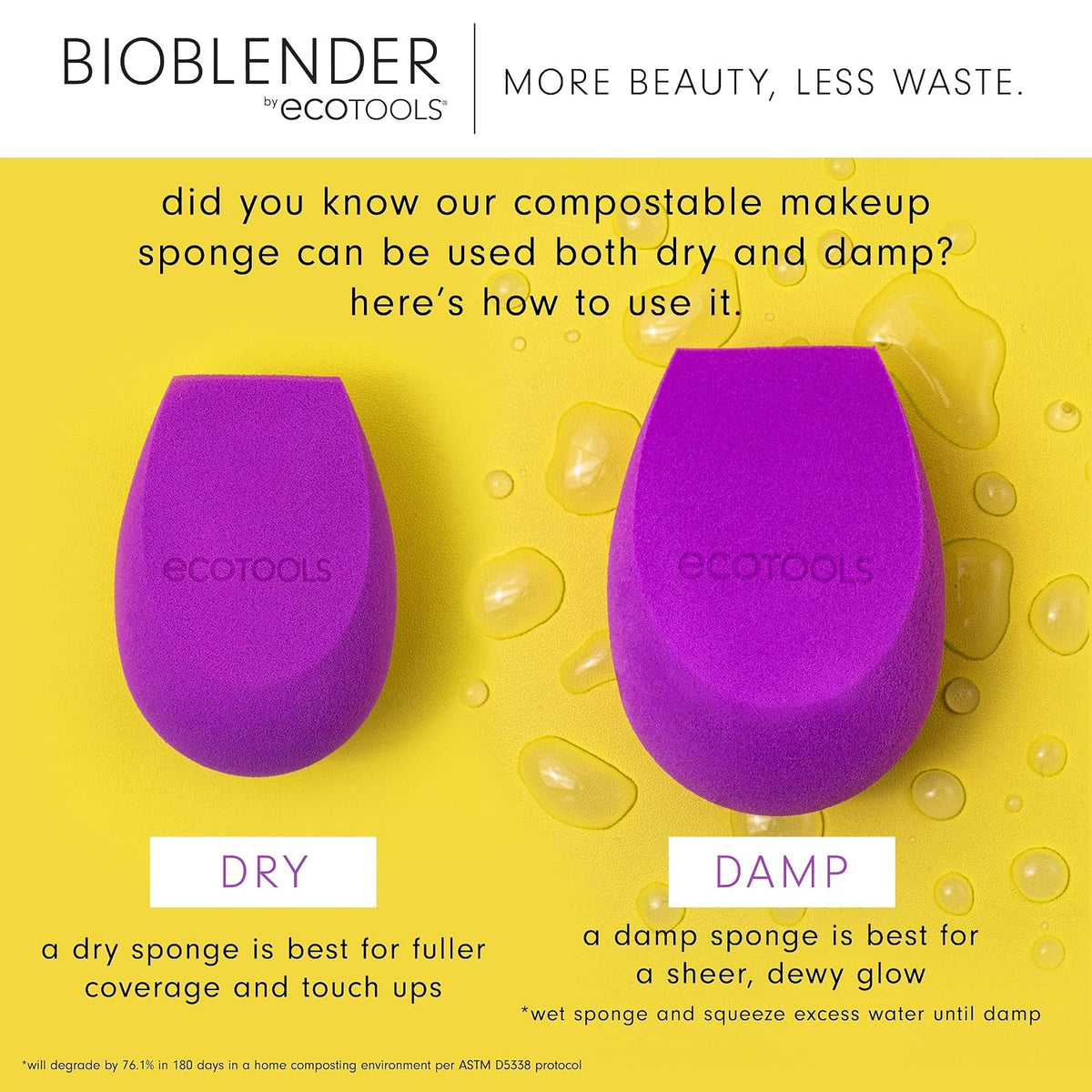 EcoTools Bioblender Makeup Sponge Duo, Makeup Blender, 2 Count