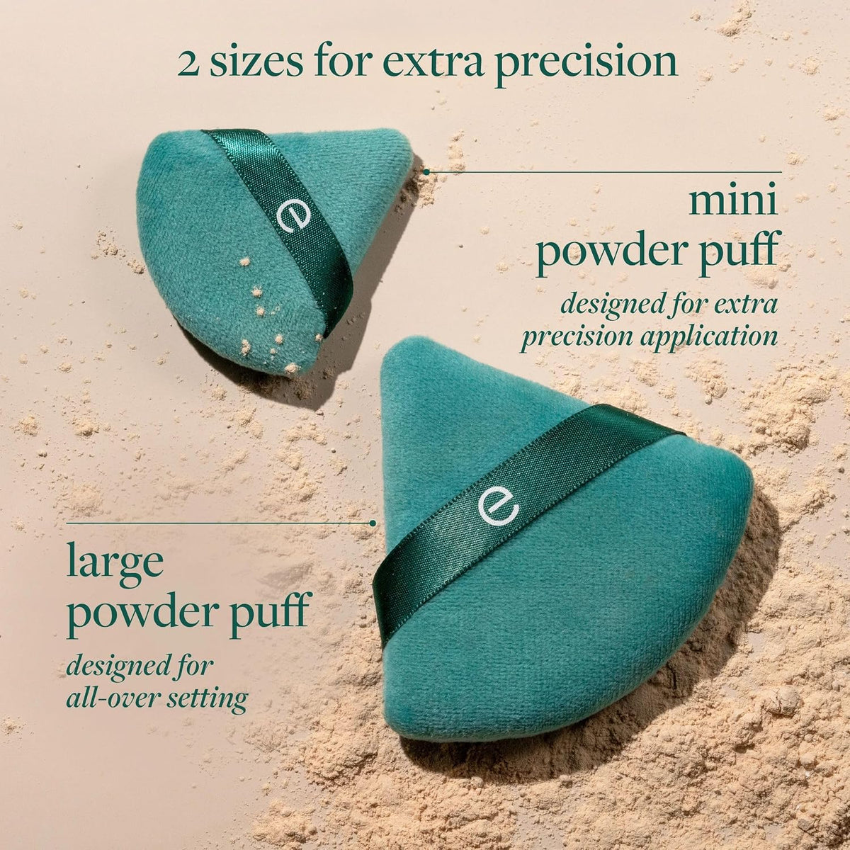EcoTools Powder Puff Duo, Full-Size & Mini Powder Puff Set